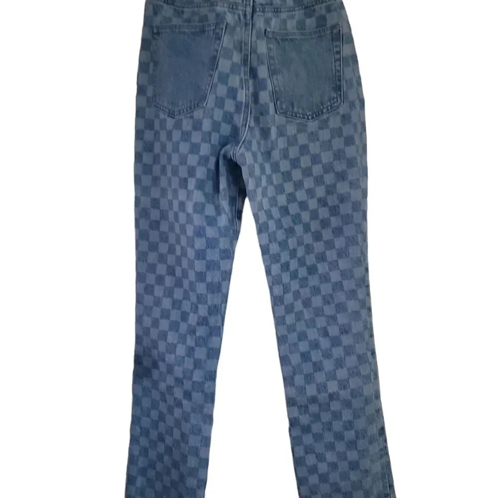 LOVERS AND FRIENDS CHECKERED DISTRESSED JEANS, SIZE 24 - Picture 4 of 7